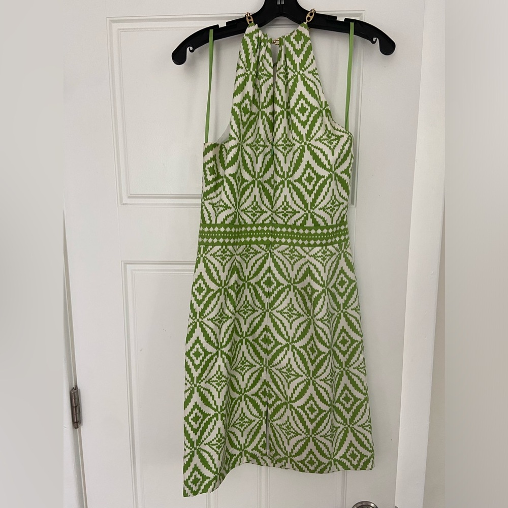 Milly lime and white halter cocktail dress, size 6